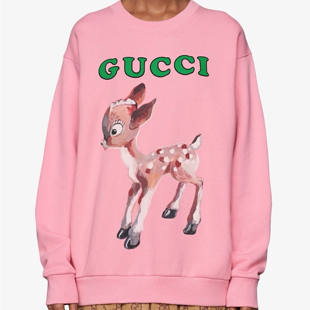 COPY Gucci Limited Edition Bambi Fawn & Flowers 100% cotton sweater - Small